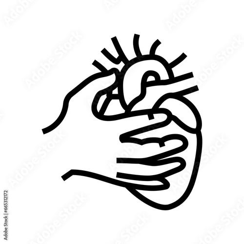 chronic heart palpitations disease symptom line icon vector. chronic heart palpitations disease symptom sign. isolated contour symbol black illustration