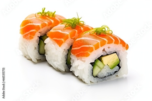 Sushi isolated on white background.