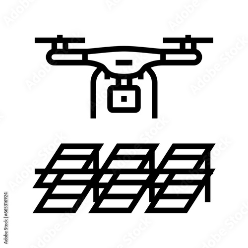 environmental survey drone line icon vector. environmental survey drone sign. isolated contour symbol black illustration