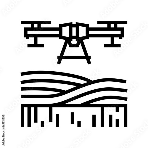 agricultural drone line icon vector. agricultural drone sign. isolated contour symbol black illustration