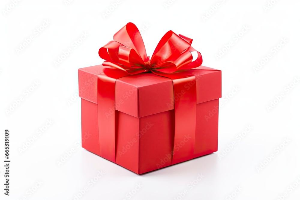 Gift box with red ribbon isolated on white background. Gift box with red ribbon isolated on white background.