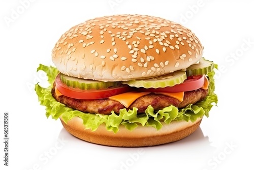 Hamburger isolated on white background.