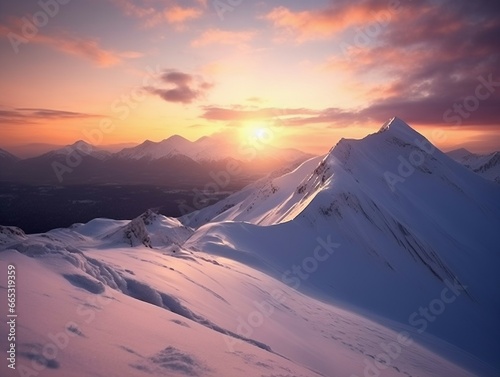 산에서 맞이하는 일출