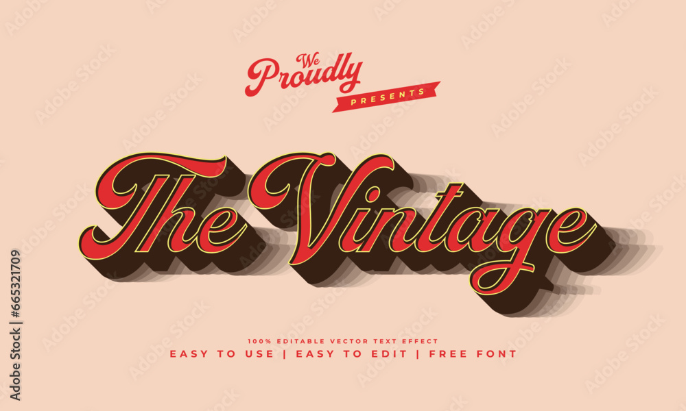 vintage retro editable text effect alphabet font typography typeface