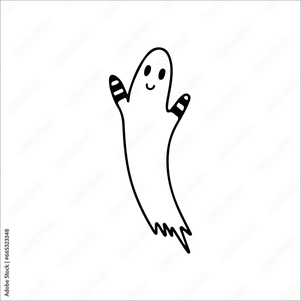 cute ghost doodle illustration vector cute ghost doodle illustration vector