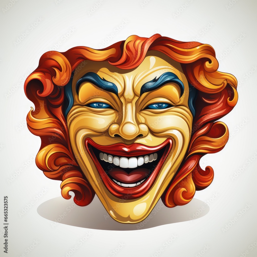 Theater Mask Symbolizing Comedy Comedy Symbolism, Cartoon Illustration Background