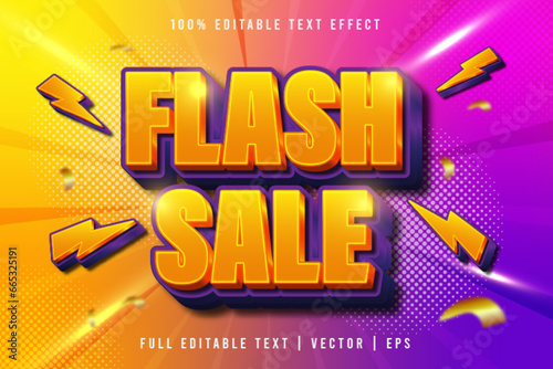 Editable Text Effect 3D Flash sale Modern Style