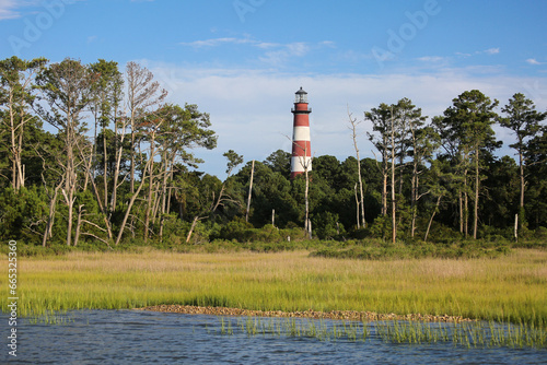 Assateague Lighthouse in Chincoteague National Wildlife Refuge, Assateague Island National Seashore, Chincoteague, Virginia photo