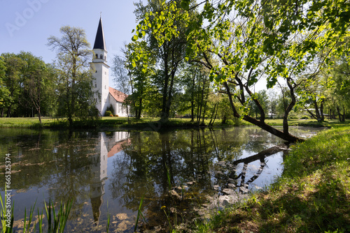 view of Sigulda Evangelical Lutheran Church, Sigulda, Latvia