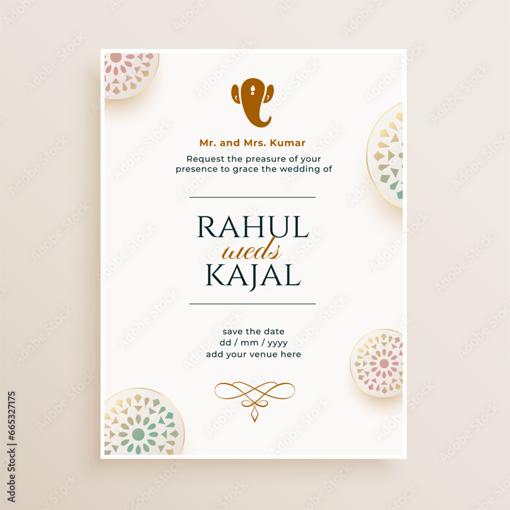 indian wedding invitation card for the shaadi celebration