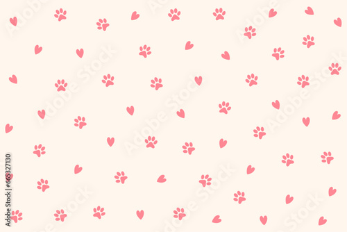 adorable paw print pattern background perfect for kids and animal lover © starlineart