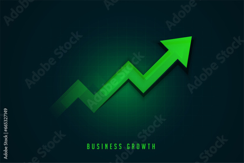 financial stock market statics graph with upward growth arrow