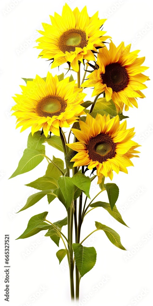 Fototapeta premium Sunflowers isolated on white background.