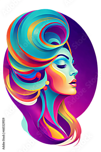 Triadic colors Surreal art art of a person with a hairstyle 
Prompt:  minimalis triadic colors  surreal art vector logo of a woman hairstyle. photo