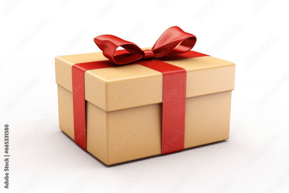 Gift box with red ribbon isolated on white background. Gift box with red ribbon isolated on white background.