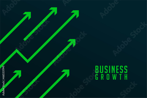 Green business growth arrow showing upward trend