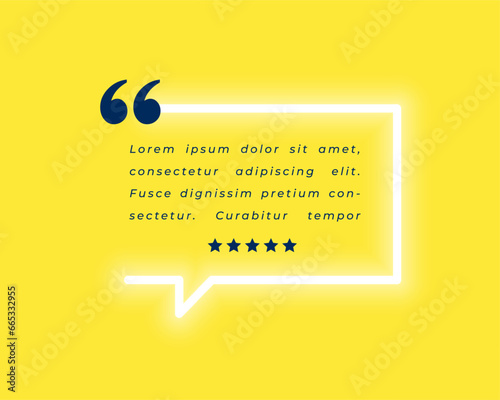 trendy chat bubble testimonial template with star rating design