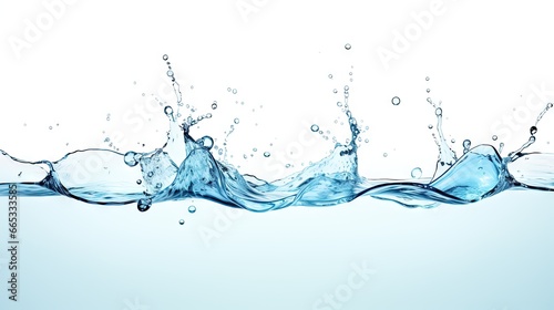 A splash of water with bubbles on a white background.