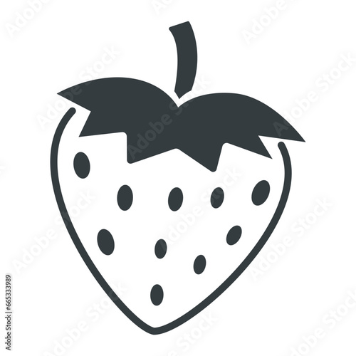 Strawberry fruit sign and symbol on trendy design for design and print.