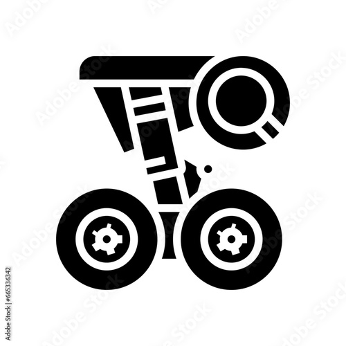 landing gear check aircraft glyph icon vector. landing gear check aircraft sign. isolated symbol illustration