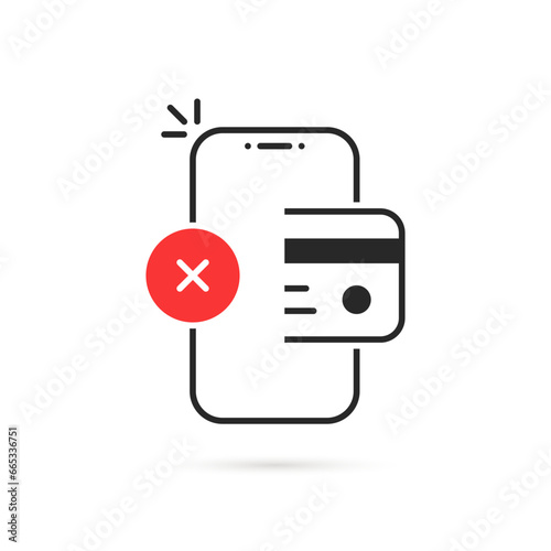 unsuccessful mobile payment with thin line phone