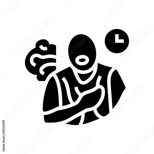 chronic cough disease symptom glyph icon vector. chronic cough disease symptom sign. isolated symbol illustration