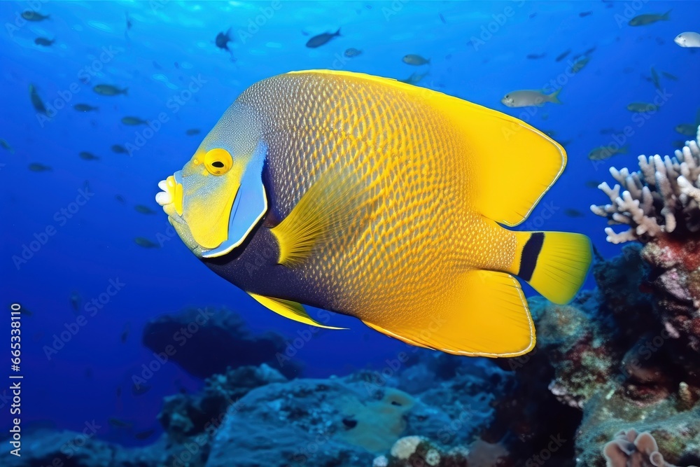 Obraz premium Beautiful angelfish in the ocean.