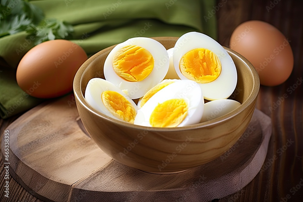 Boiled eggs in bowl. Boiled eggs in bowl.