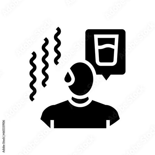 excessive thirst disease symptom glyph icon vector. excessive thirst disease symptom sign. isolated symbol illustration