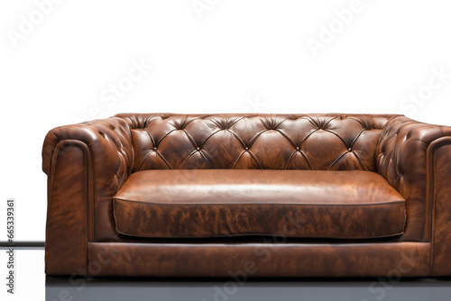 革張りソファー（leather sofa）- 茶（brown）