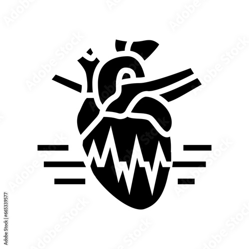 rapid heartbeat palpitations disease symptom glyph icon vector. rapid heartbeat palpitations disease symptom sign. isolated symbol illustration
