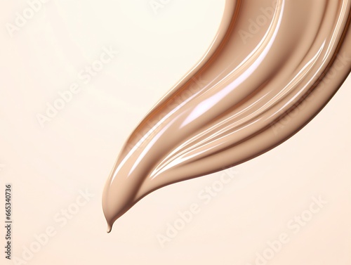 Liquid foundation splash element, fluid cosmetic cream 3d rendering.