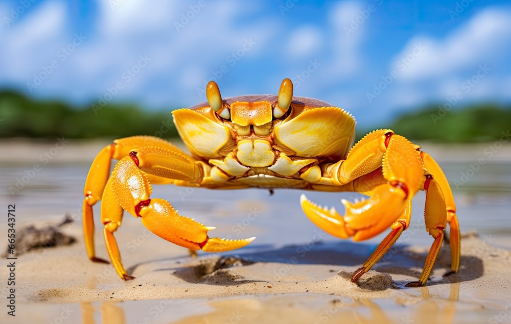 Yellow land crab. Yellow land crab.