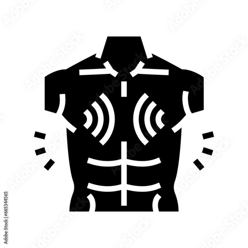 persistent chest pressure disease symptom glyph icon vector. persistent chest pressure disease symptom sign. isolated symbol illustration