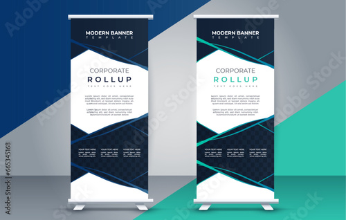  business roll up banner design display standee for presentation purpose 