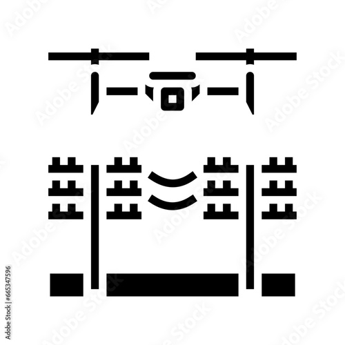 power line inspection drone glyph icon vector. power line inspection drone sign. isolated symbol illustration