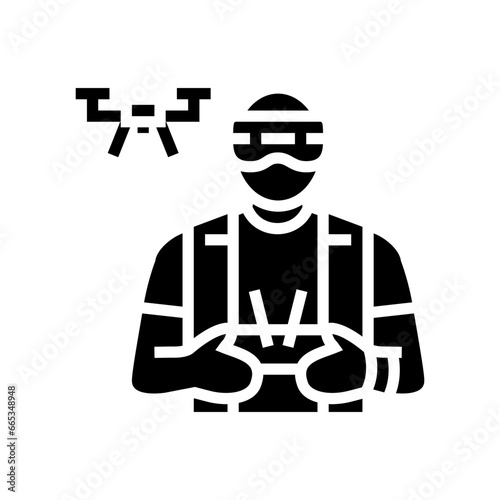 drone pilot drone glyph icon vector. drone pilot drone sign. isolated symbol illustration
