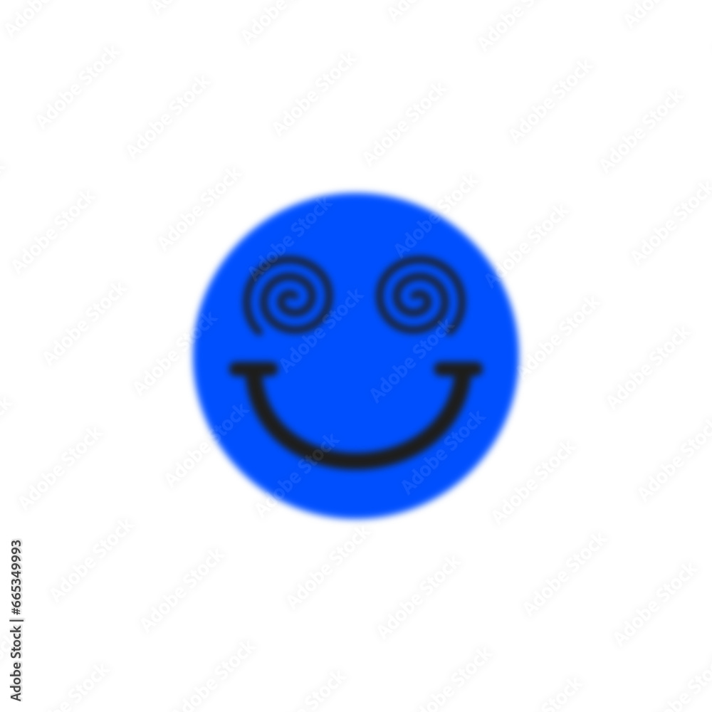Y2K blurred blue emoji with smiling face Y2K blurred blue emoji with smiling face
