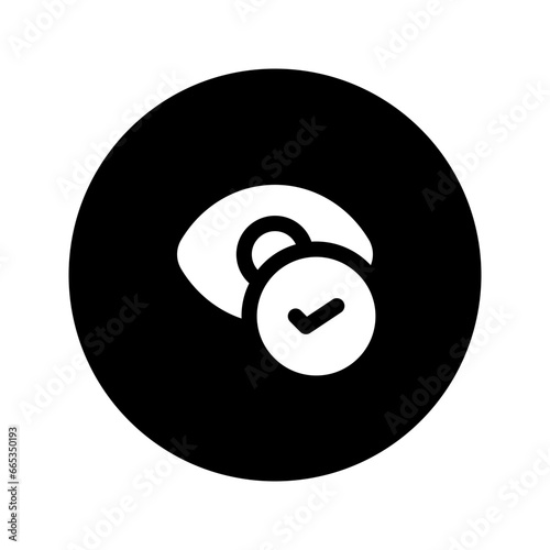 eye exam circular glyph icon