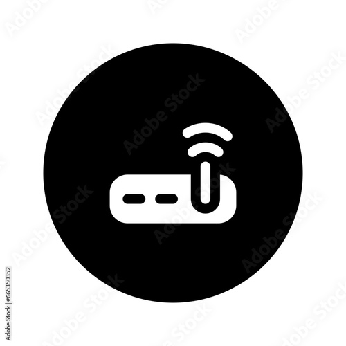 modem circular glyph icon