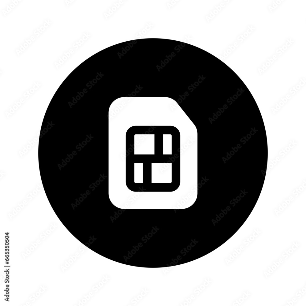 sim card circular glyph icon sim card circular glyph icon