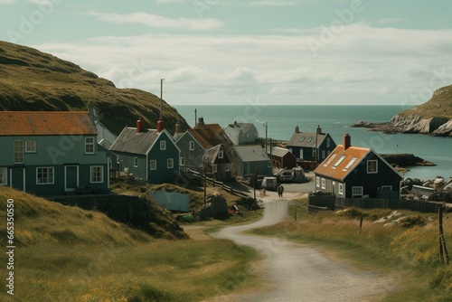 A beautiful coastal village in the north. Generative AI