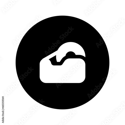 tape dispenser circular glyph icon