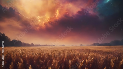 Wheat Fields With A Beautiful Mystical Theme