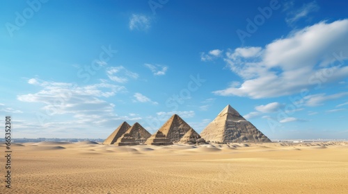 General view of pyramids  Egypt. Cairo - Giza.