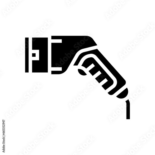 ev charging plug electric glyph icon vector. ev charging plug electric sign. isolated symbol illustration