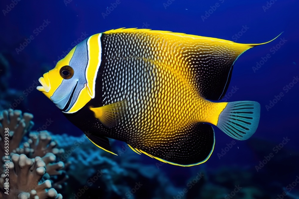 Beautiful angelfish in the ocean. Beautiful angelfish in the ocean.