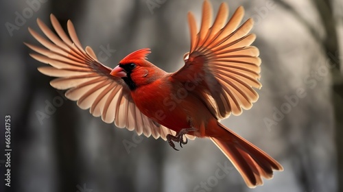 Northern Cardinal coming in for a landing. © Khalada