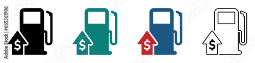 Gas prices going up vector icon concepts