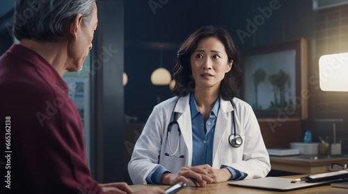 Woman doctor consulting a patient in the office
